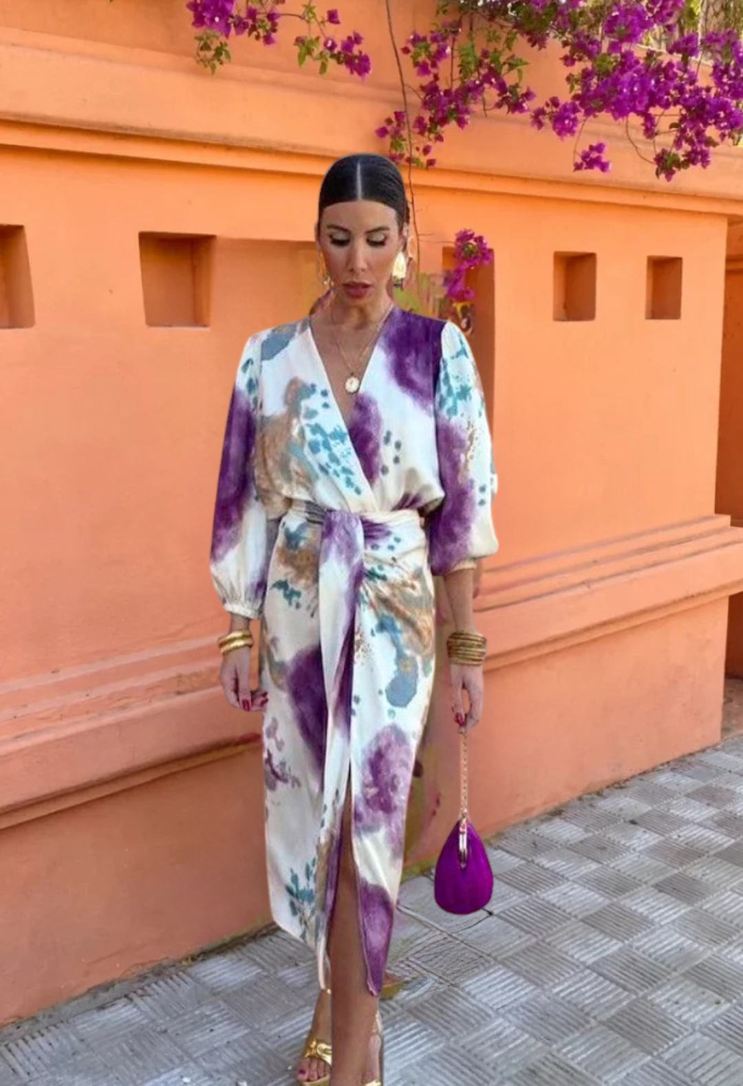 Robe Élégante à Col V Laluna®