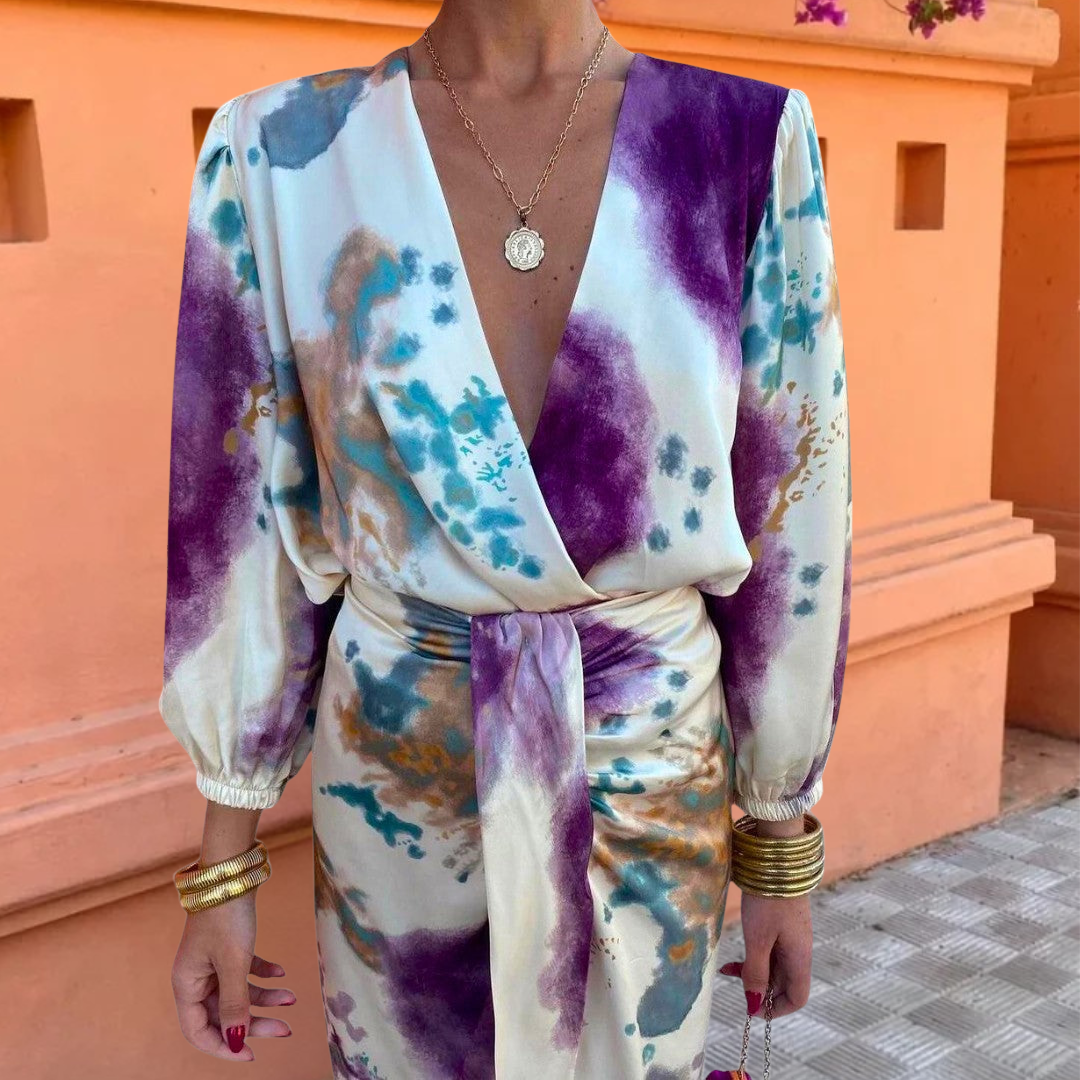 Robe Élégante à Col V Laluna®