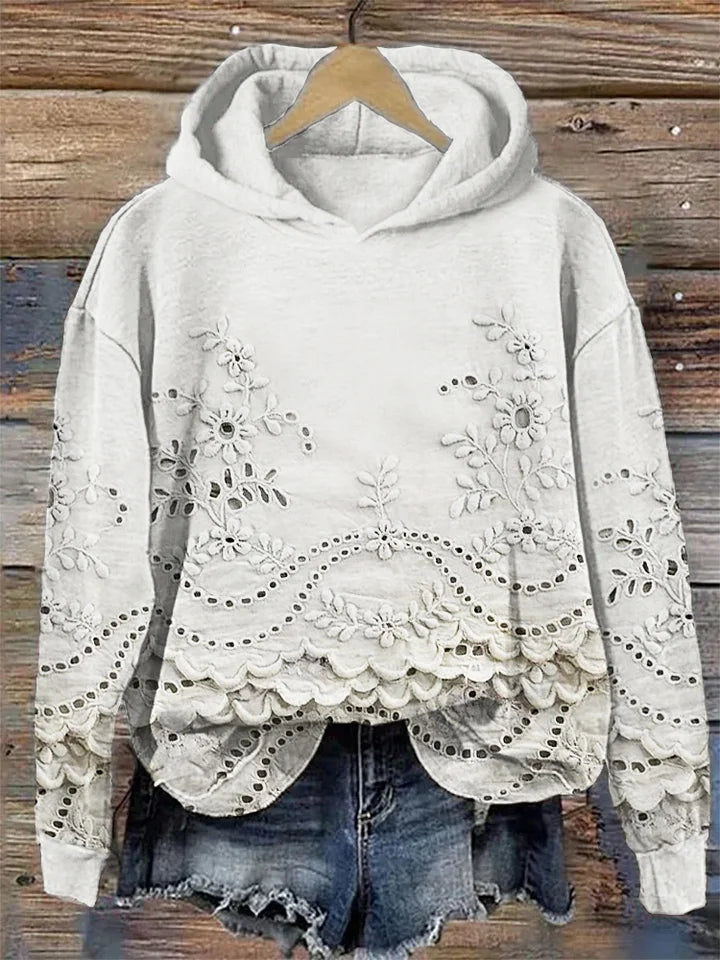 ZARA | Sweat à capuche avec broderie florale