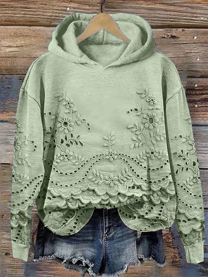 ZARA | Sweat à capuche avec broderie florale