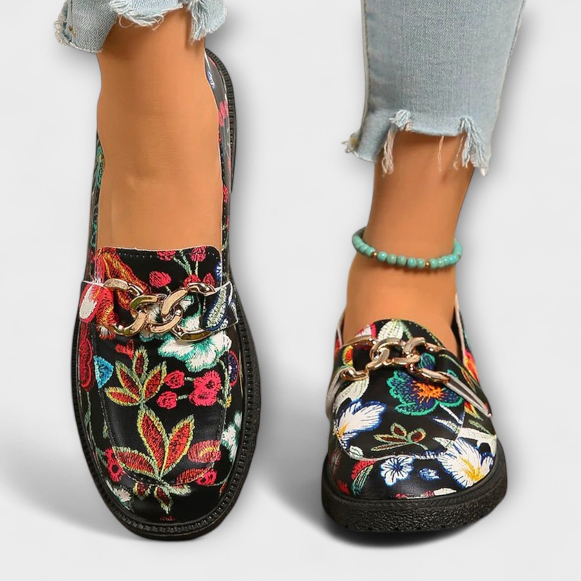 Orla – Multicolored Floral Pattern Moccasins