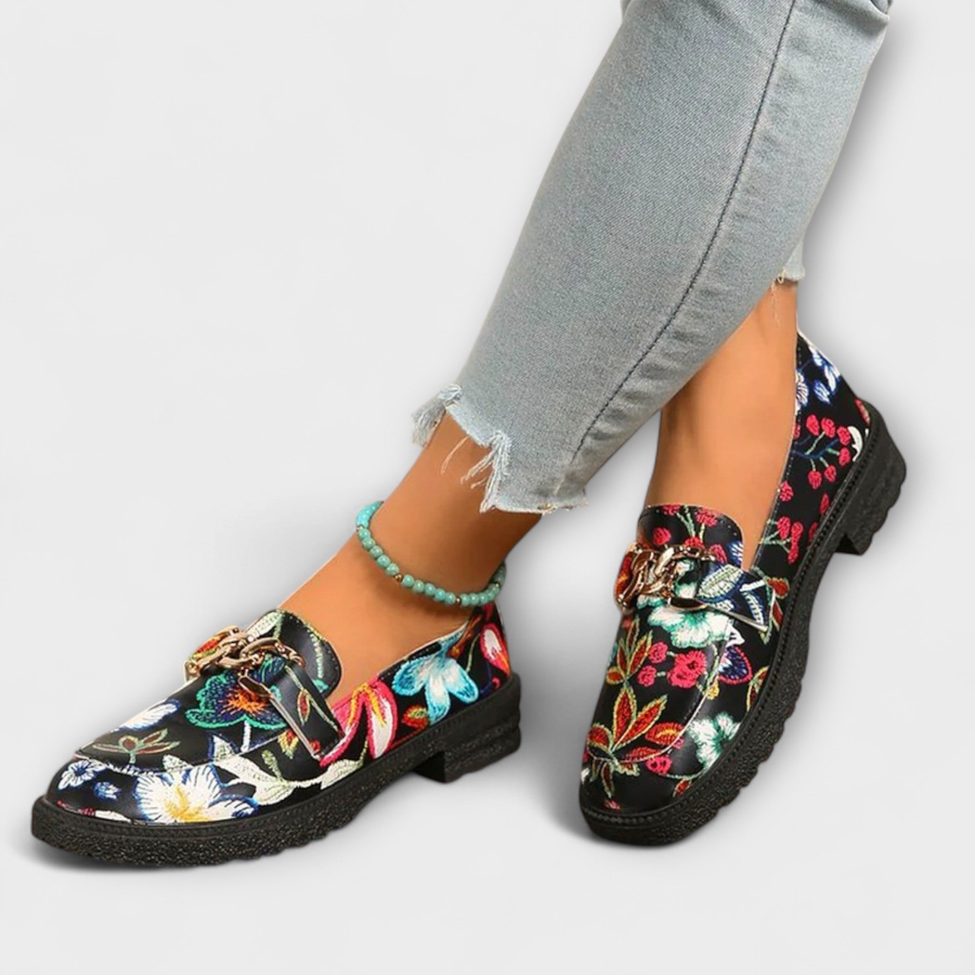 Orla – Multicolored Floral Pattern Moccasins