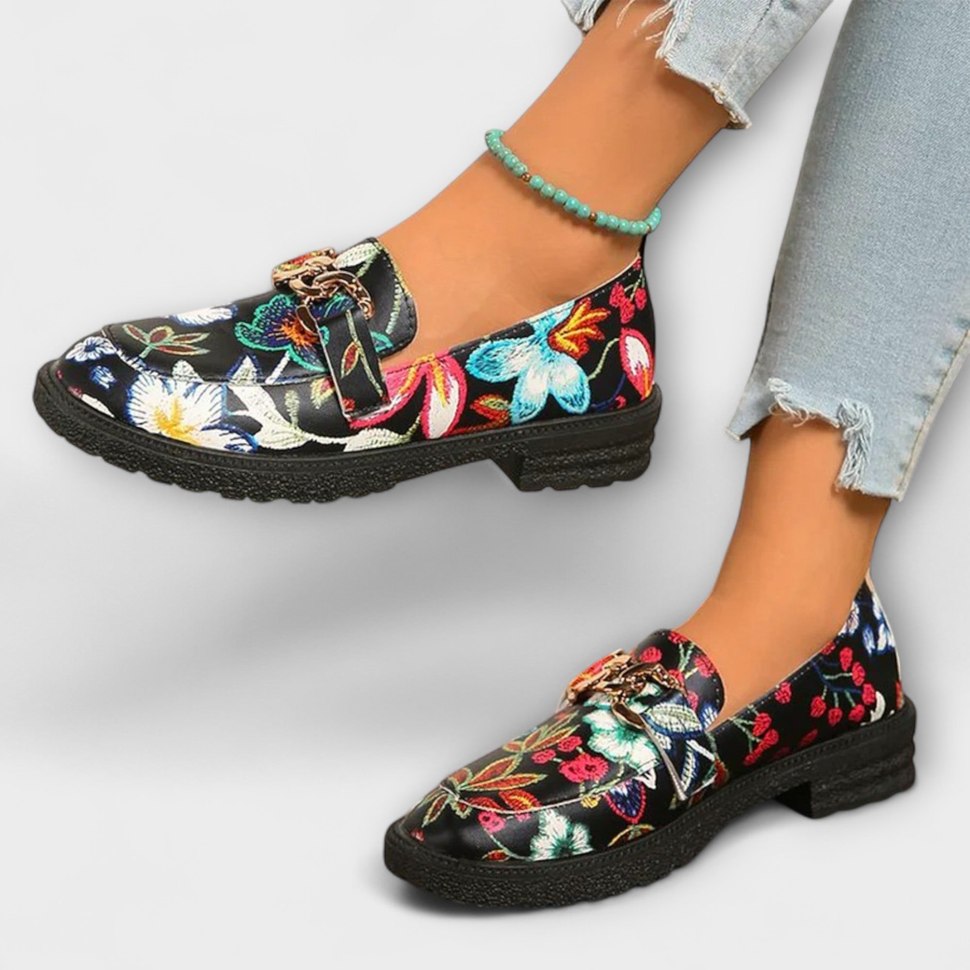 Orla – Multicolored Floral Pattern Moccasins