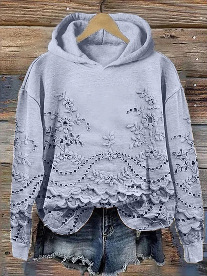 ZARA | Sweat à capuche avec broderie florale