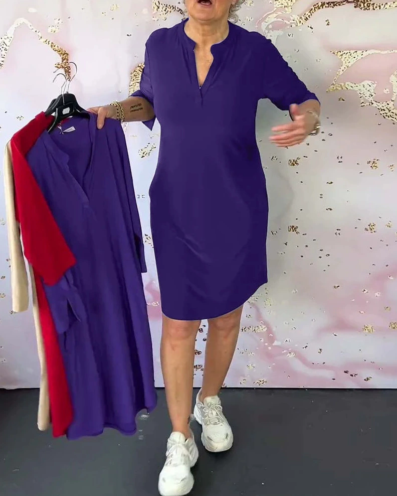 Laluna® Robe Col V Droit