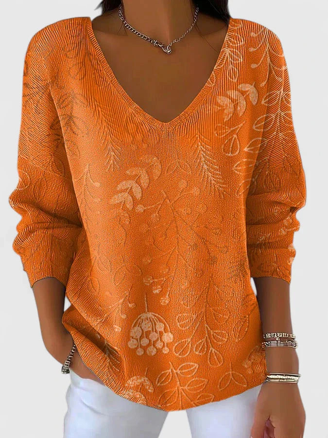 MIRELLE | Pull en mélange de coton avec motif de feuilles
